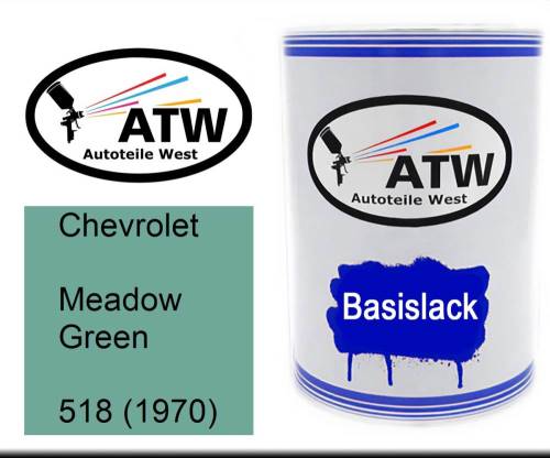 Chevrolet, Meadow Green, 518 (1970): 500ml Lackdose, von ATW Autoteile West.